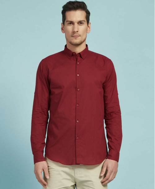 Chemise outlet rouge bordeaux